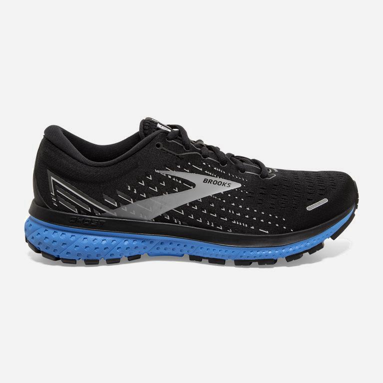 Brooks Ghost 13 Australia - Men's Road Running Shoes - Black/Grey/Blue (167253-MNZ)